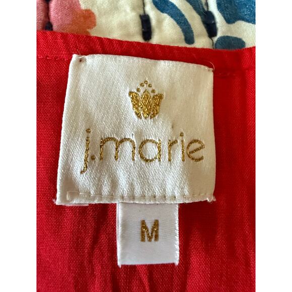J. Marie Embroidered Red Floral Dress – Size M - Picture 7 of 8